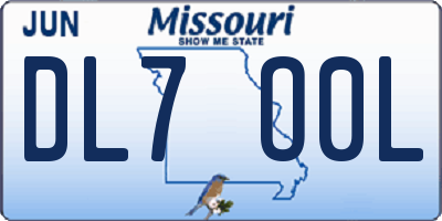 MO license plate DL7O0L
