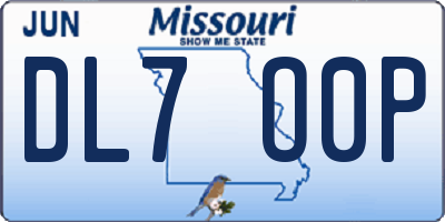 MO license plate DL7O0P