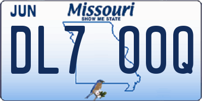 MO license plate DL7O0Q