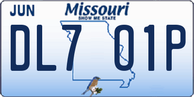 MO license plate DL7O1P