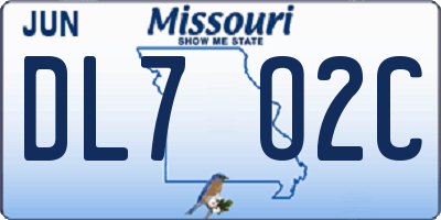 MO license plate DL7O2C