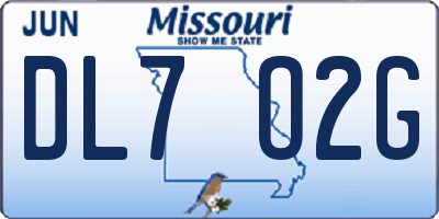 MO license plate DL7O2G