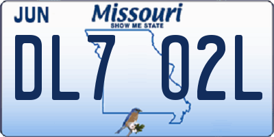 MO license plate DL7O2L