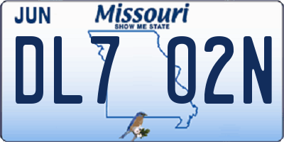 MO license plate DL7O2N