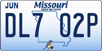 MO license plate DL7O2P