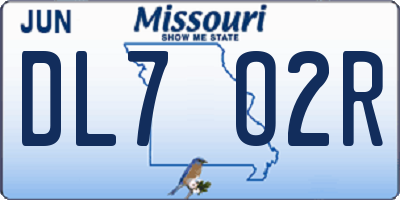 MO license plate DL7O2R