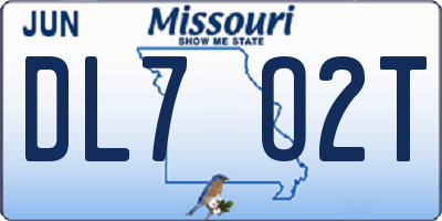 MO license plate DL7O2T