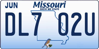 MO license plate DL7O2U