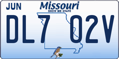 MO license plate DL7O2V