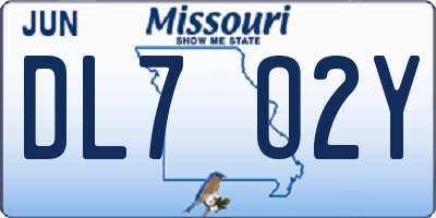 MO license plate DL7O2Y