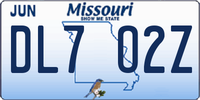 MO license plate DL7O2Z