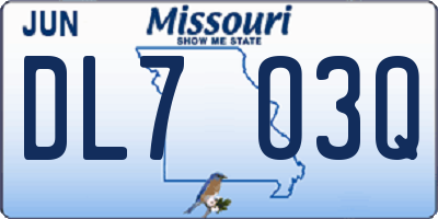 MO license plate DL7O3Q