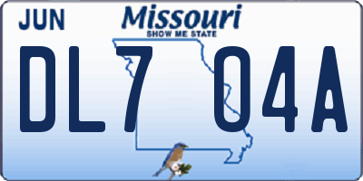 MO license plate DL7O4A