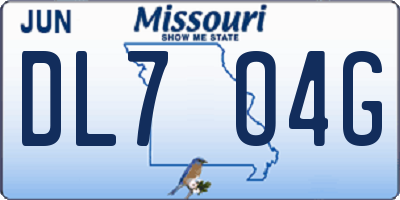 MO license plate DL7O4G