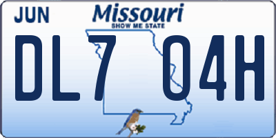 MO license plate DL7O4H