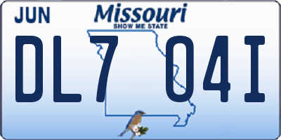MO license plate DL7O4I