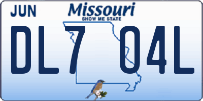 MO license plate DL7O4L