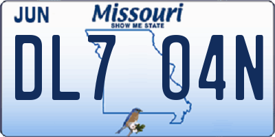 MO license plate DL7O4N
