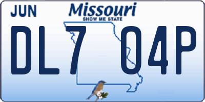 MO license plate DL7O4P