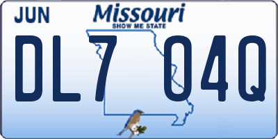 MO license plate DL7O4Q