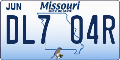 MO license plate DL7O4R