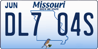 MO license plate DL7O4S