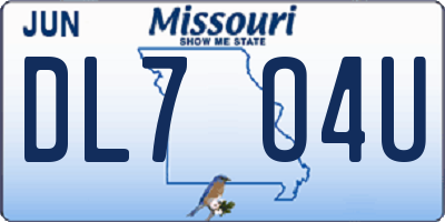 MO license plate DL7O4U