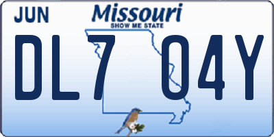 MO license plate DL7O4Y