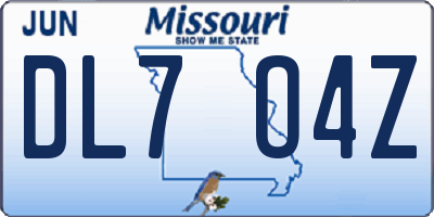 MO license plate DL7O4Z