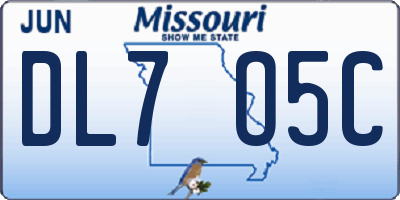 MO license plate DL7O5C