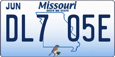 MO license plate DL7O5E