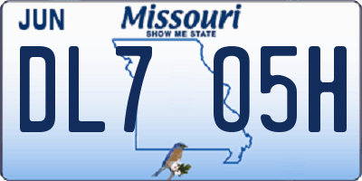 MO license plate DL7O5H