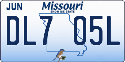 MO license plate DL7O5L