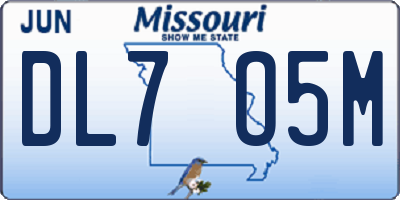 MO license plate DL7O5M
