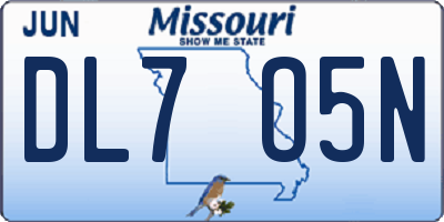 MO license plate DL7O5N