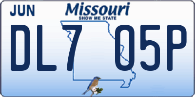 MO license plate DL7O5P