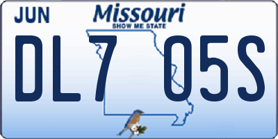 MO license plate DL7O5S