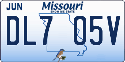 MO license plate DL7O5V
