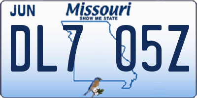 MO license plate DL7O5Z