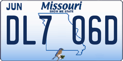 MO license plate DL7O6D