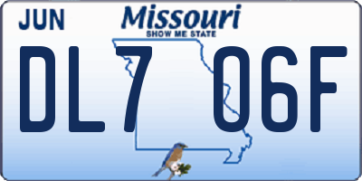 MO license plate DL7O6F