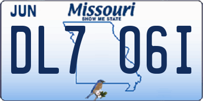 MO license plate DL7O6I