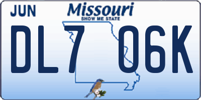 MO license plate DL7O6K