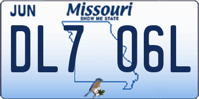 MO license plate DL7O6L