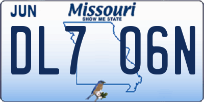 MO license plate DL7O6N
