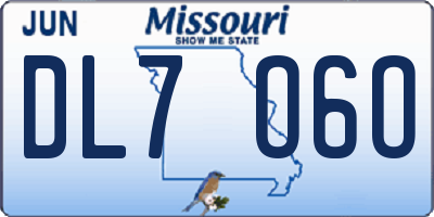 MO license plate DL7O6O