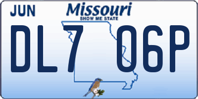 MO license plate DL7O6P