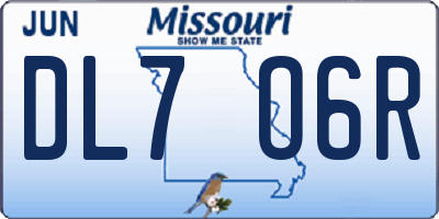 MO license plate DL7O6R
