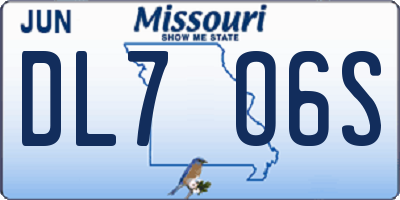 MO license plate DL7O6S