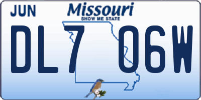 MO license plate DL7O6W